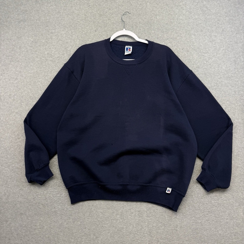 Vintage Russell Athletic XL Crewneck Sweatshirt Navy USA 90s Blank Pullover